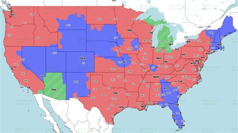 Three matchups are in the early window and two in the late window. . Fox late game coverage map
